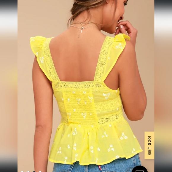 FREE PEOPLE Beautiful Fleurs Embroidered Lace Top - XS - Picture 3 of 7